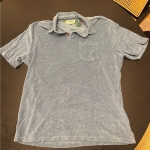 True Grit Light Blue Terry Polo Shirt